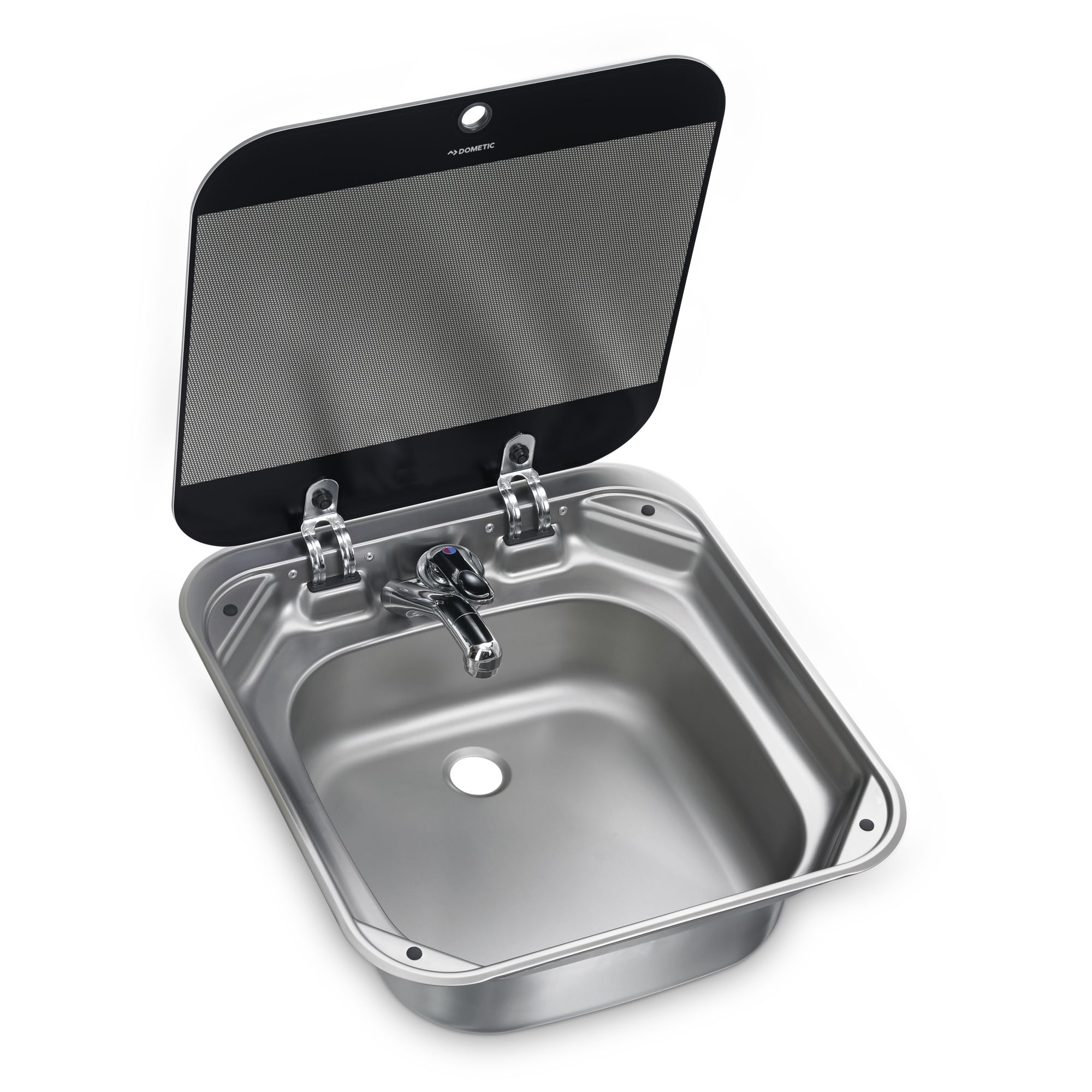 Dometic SNG 4244 stainless steel sink, 420 x 440 mm, with safety glass lid