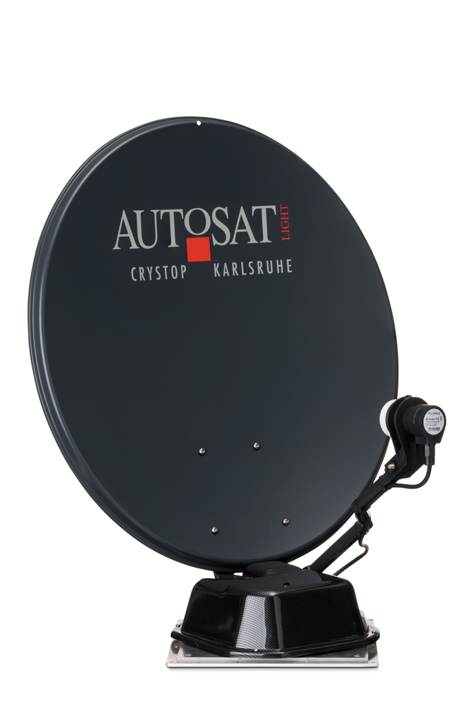 Crystop AutoSat Light S65 "Blackline" SAT-Anlage, SINGLE, 65 cm, mit 1-Knopf-Bedienteil